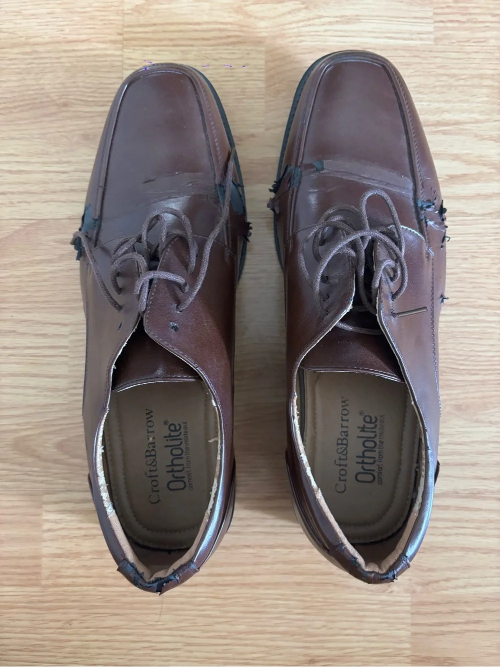 Croft & Barrow Men's Brown Leather Lace-Up Oxfords